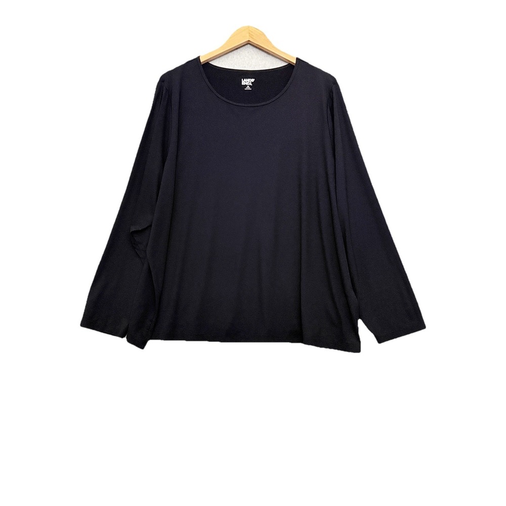 Lands End Women's 3X Swim Tee Rash Guard Black UPF‎ 50 Long Sleeve Casual